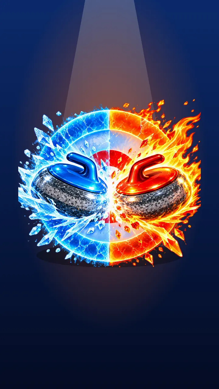 The Curl Clash fire-and-ice emblem